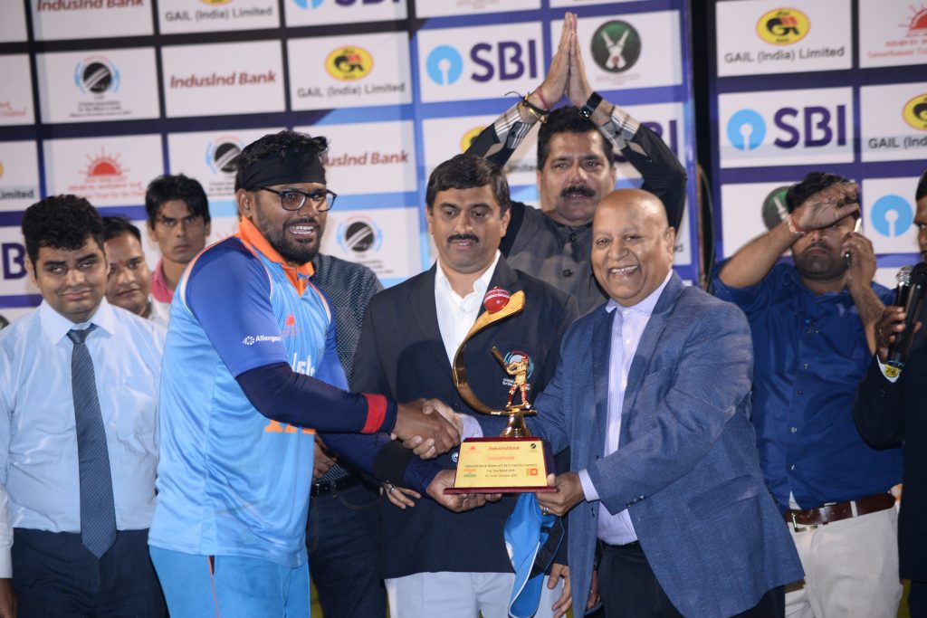 Indian captain receiving trophy