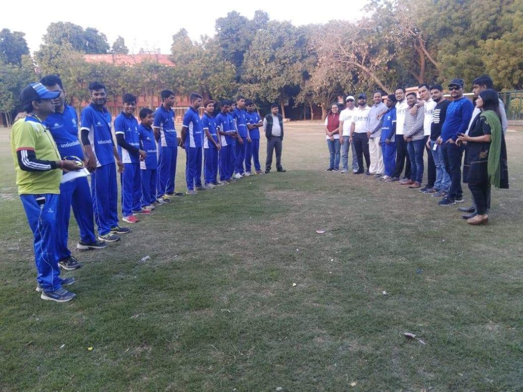 Team photo after winning the match